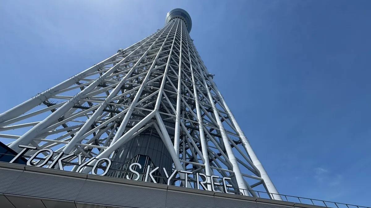 真下から見上げるスカイツリー
